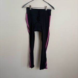 BEROY Women’s cycling pants Black and Pink Athletic Leggings with Stripes